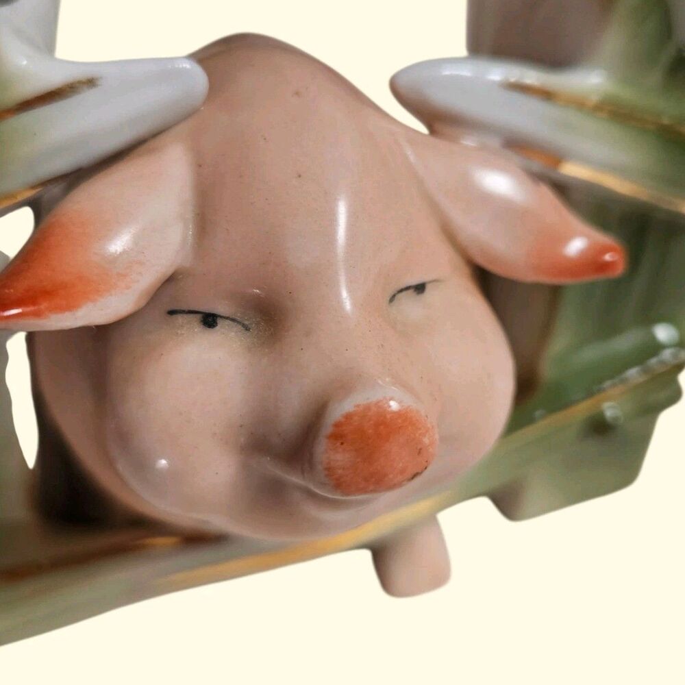 German Fairing Pig In Fence Niagara Falls Souvenir Toothpick Holder Bud Vase - Picture 10 of 10